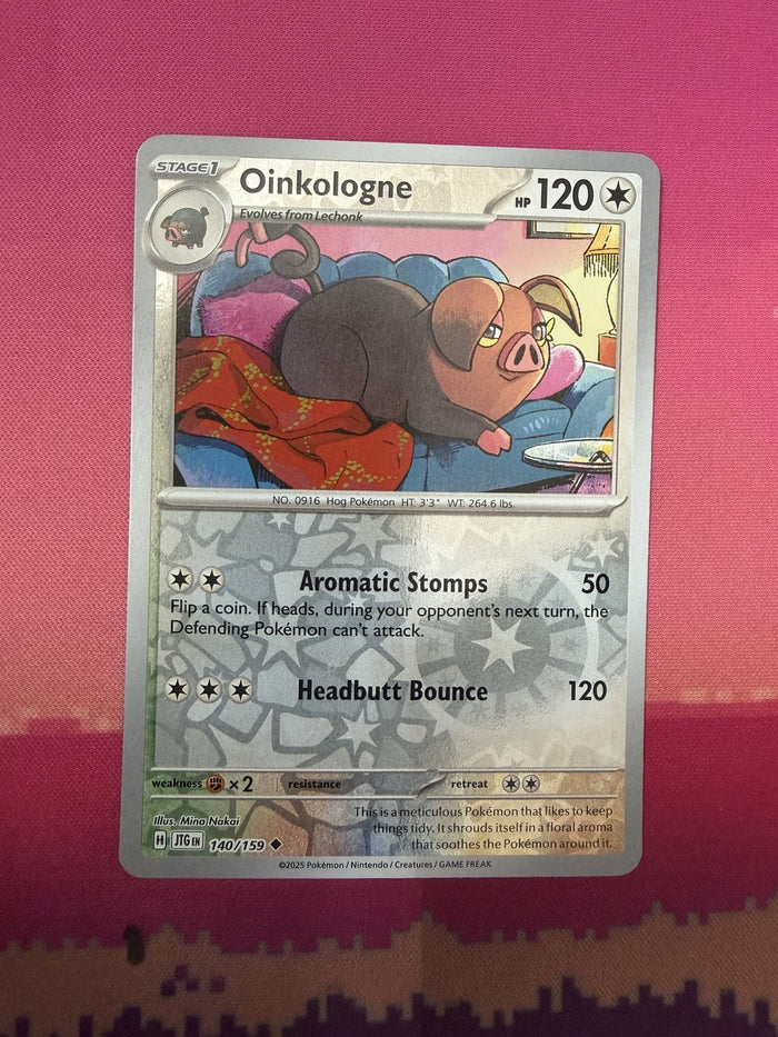 Pokemon Card Oinkologne Reverse Holo Journey Together 140/159 Near Mint