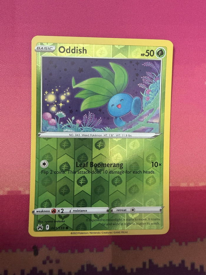 Pokemon Card Oddish Reverse Holo Journey Together 001/159 Near Mint