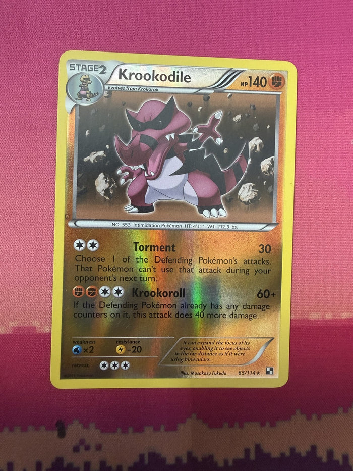 Pokemon Card Krookodile Holo Steam Siege Rare 65/114 Near Mint