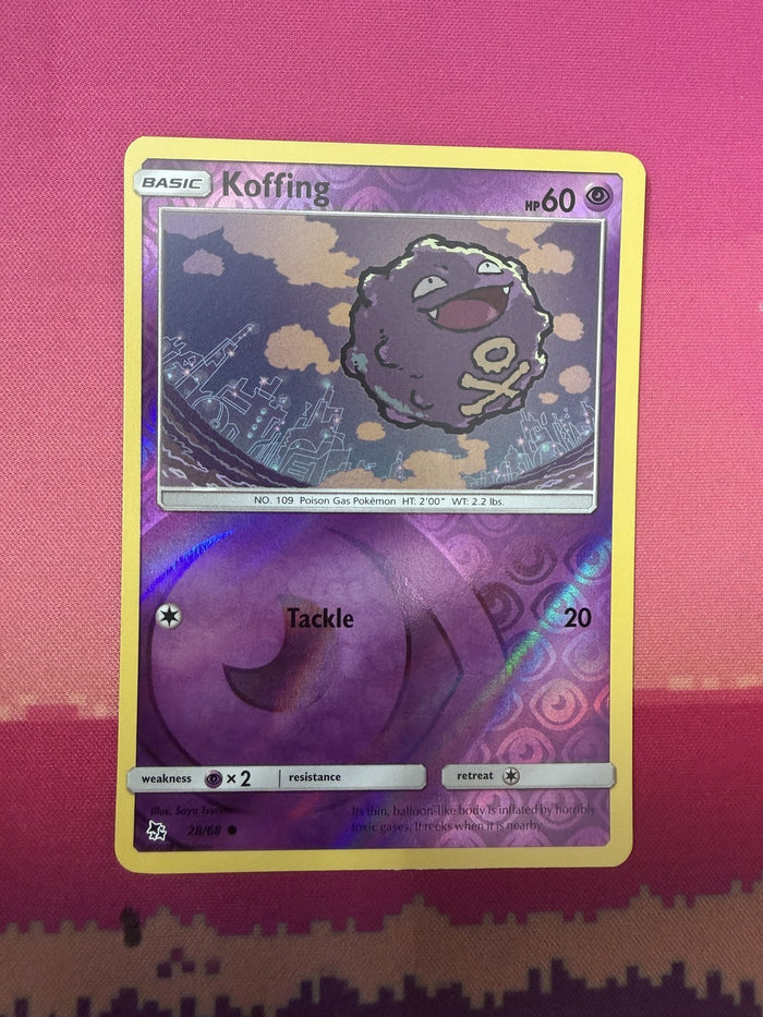 Pokemon Card Koffing Reverse Holo Hidden Fates 28/68 Near Mint