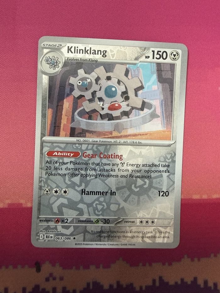 Pokemon Card Klinklang Reverse Holo Black Bolt 063/086 Near Mint