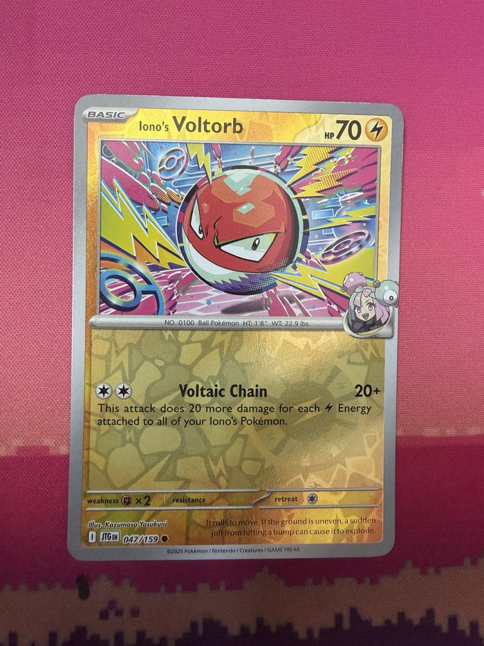 Pokemon Card Iono's Voltorb Reverse Holo Journey Together 047/159 Near Mint