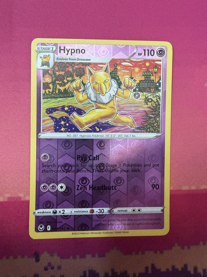 Pokemon Card Hypno Reverse Holo Silver Tempest 084/195 Near Mint