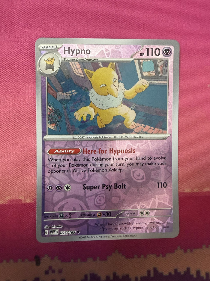 Pokemon Card Hypno Reverse Holo Pokemon 151 097/165 Near Mint