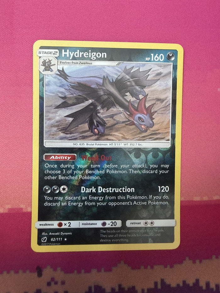 Pokemon Card Hydreigon Reverse Holo Crimson Invasion 62/111 Near Mint
