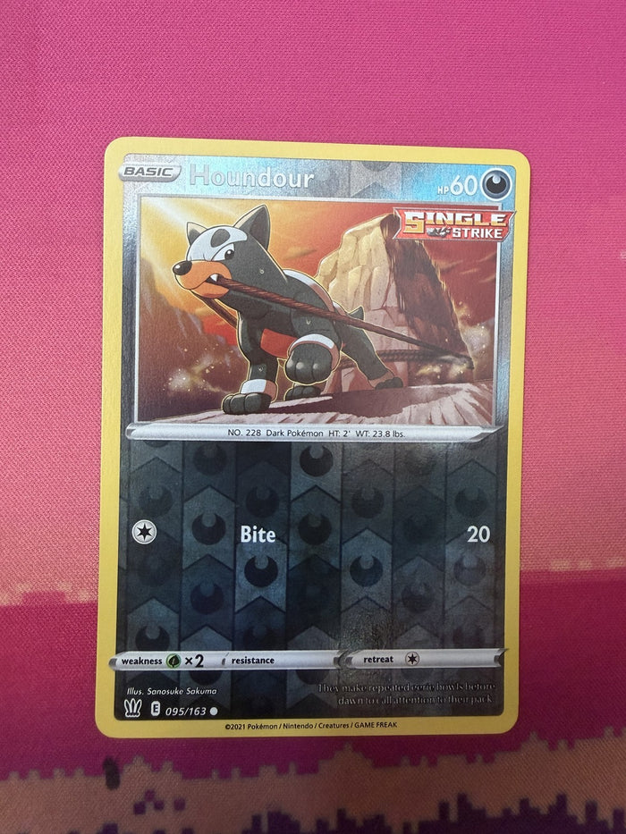 Pokemon Card Houndour Reverse Holo Battle Styles 095/163 Near Mint