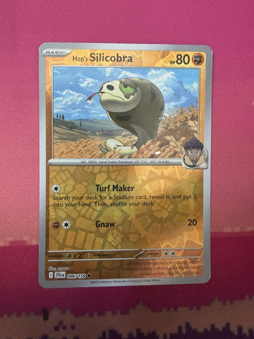 Pokemon Card Hop's Silicobra Reverse Holo Journey Together 086/159 Near Mint