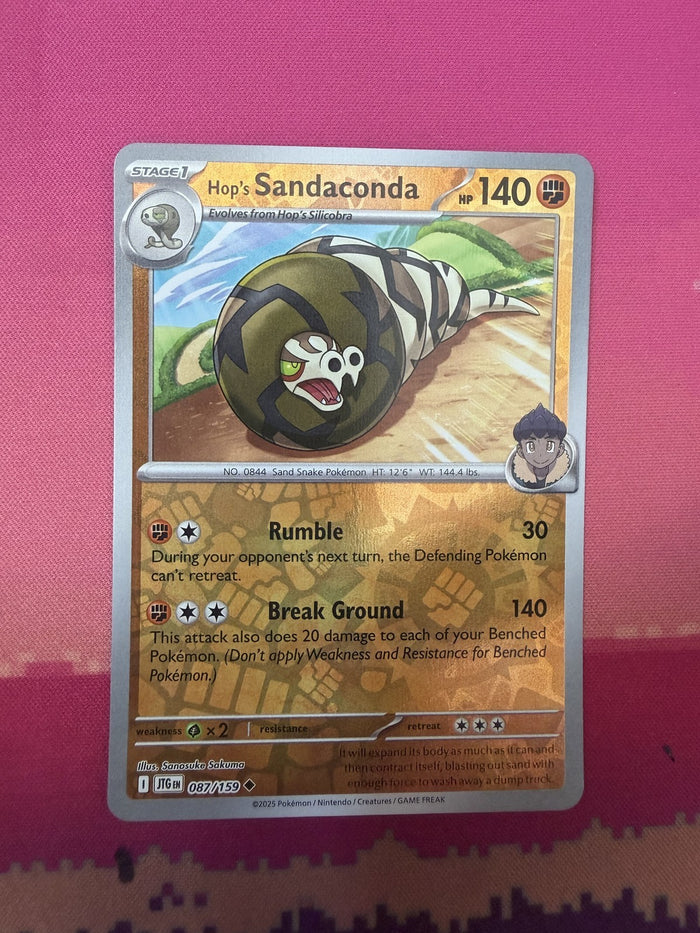 Pokemon Card Hop's Sandaconda Reverse Holo Journey Together 087/159 Near Mint