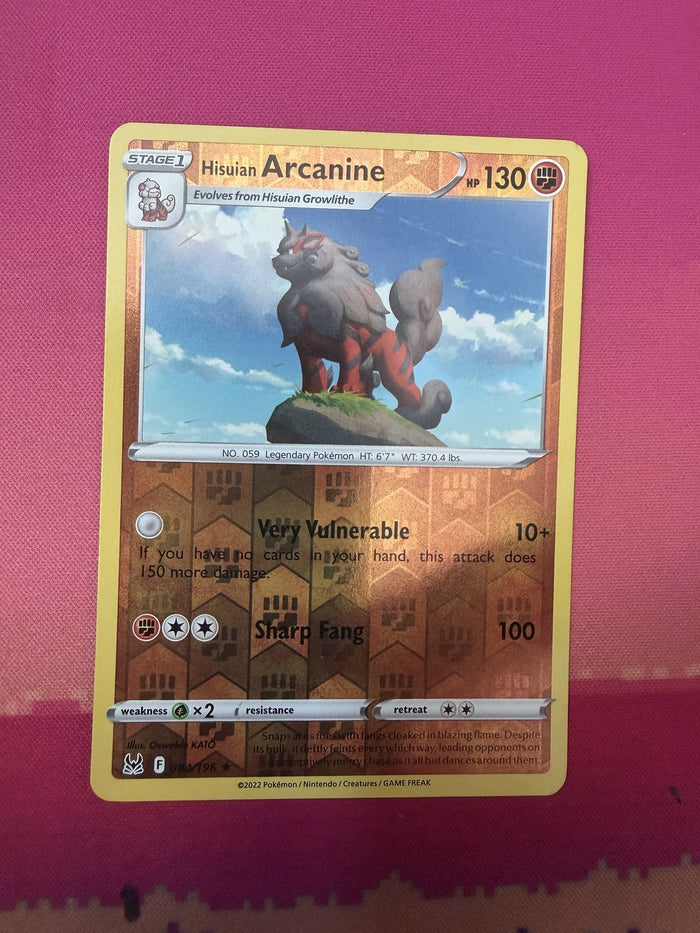 Pokemon Card Hisuian Arcanine Reverse Holo Astral Radiance 084/196 Near Mint