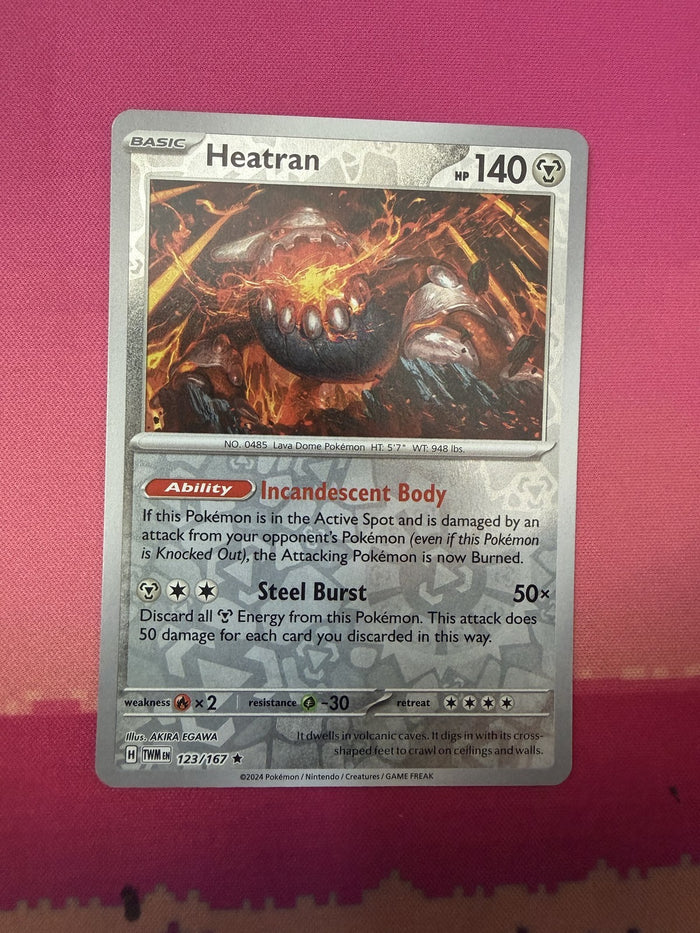 Pokemon Card Heatran Reverse Holo Twilight Masquerade 123/167 Near Mint