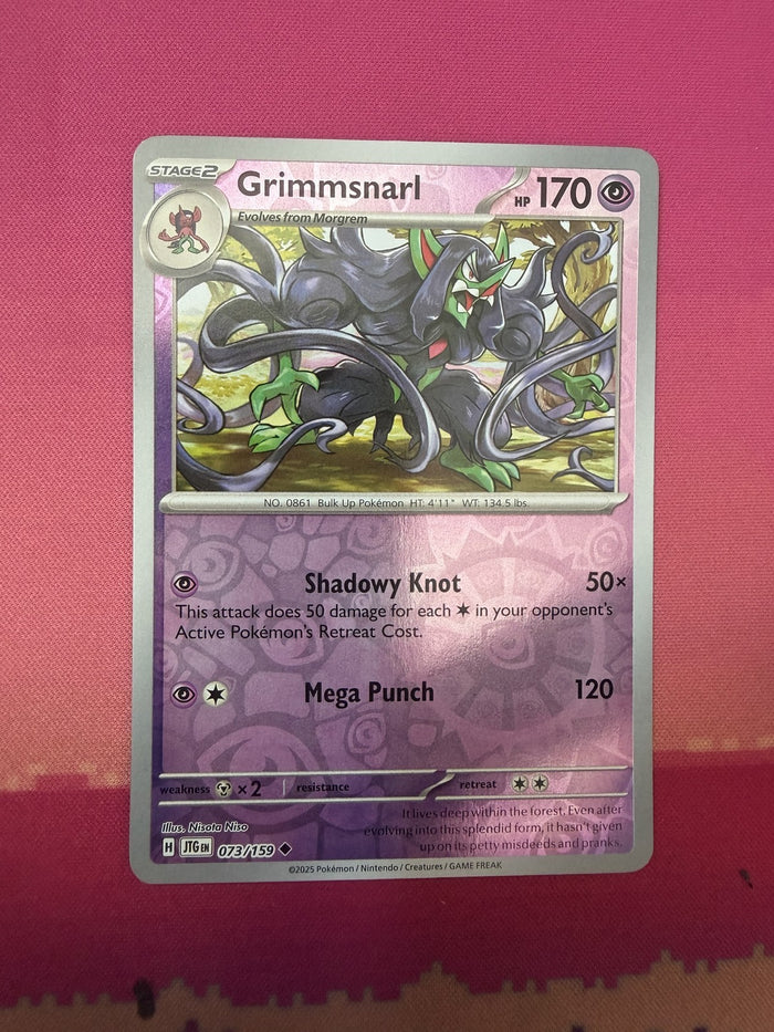 Pokemon Card Grimmsnarl Reverse Holo Journey Together 073/159 Near Mint
