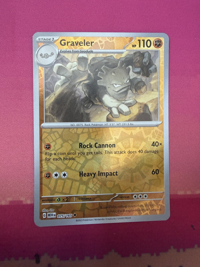 Pokemon Card Graveler Reverse Holo Pokemon 151 075/165 Near Mint