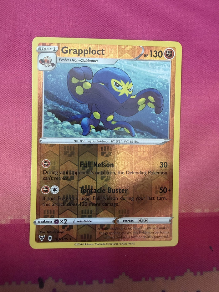Pokemon Card Grapploct Reverse Holo Rebel Clash 103/185 Near Mint