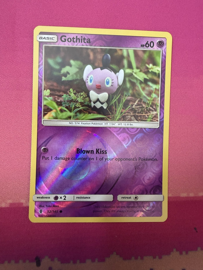 Pokemon Card Gothita Reverse Holo Sun & Moon Base 052/145 Near Mint