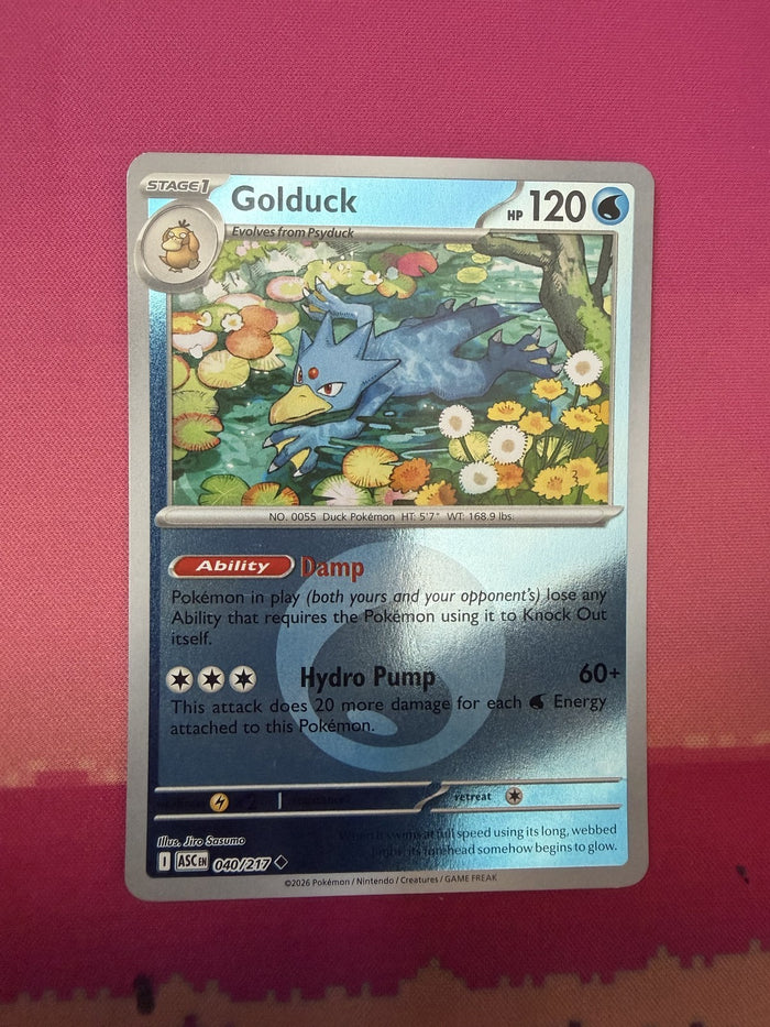 Pokemon Card Golduck Holo Ascended Heroes Rare 040/217 Near Mint