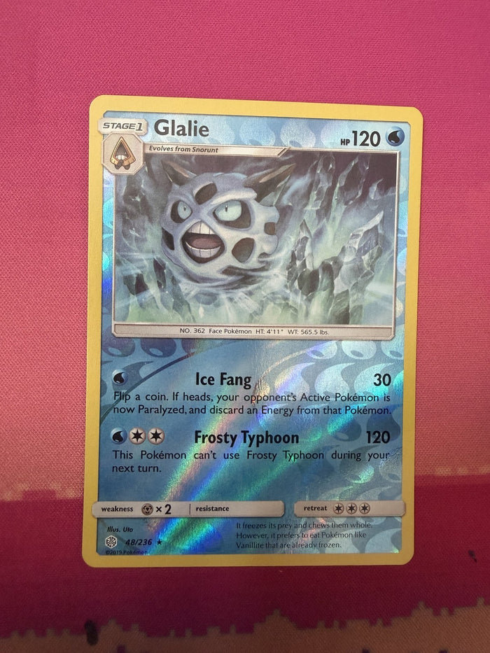 Pokemon Card Glalie Reverse Holo Cosmic Eclipse 048/236 Near Mint