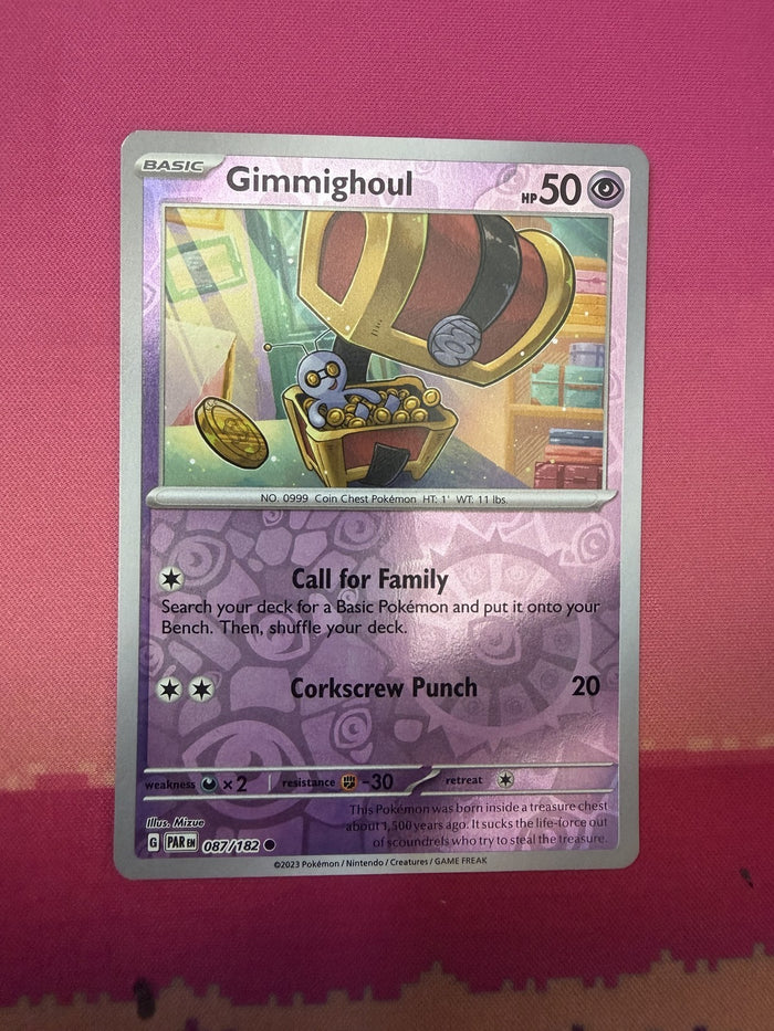 Pokemon Card Gimmighoul Reverse Holo Paradox Rift 087/182 Near Mint