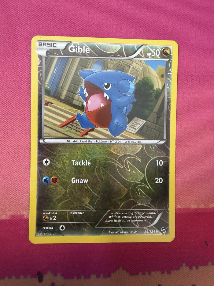 Pokemon Card Gible Reverse Holo Dragons Exalted 086/124 Near Mint