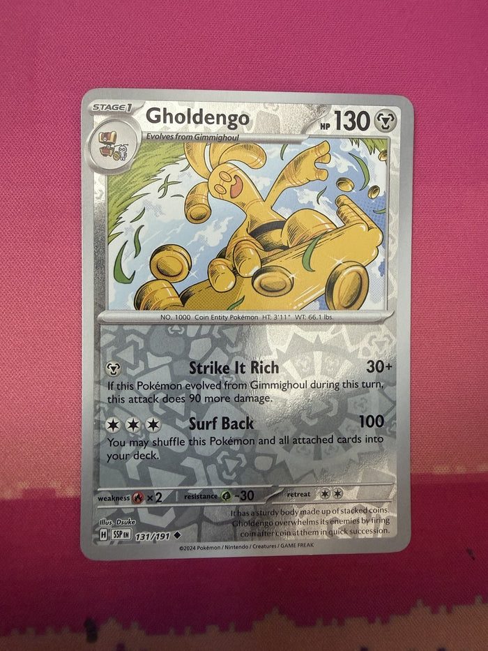 Pokemon Card Gholdengo Reverse Holo Surging Sparks 131/191 Near Mint