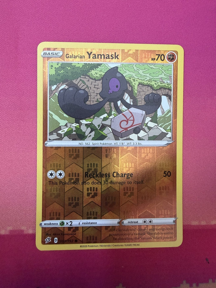 Pokemon Card Galarian Yamask Reverse Holo Rebel Clash 101/192 Near Mint