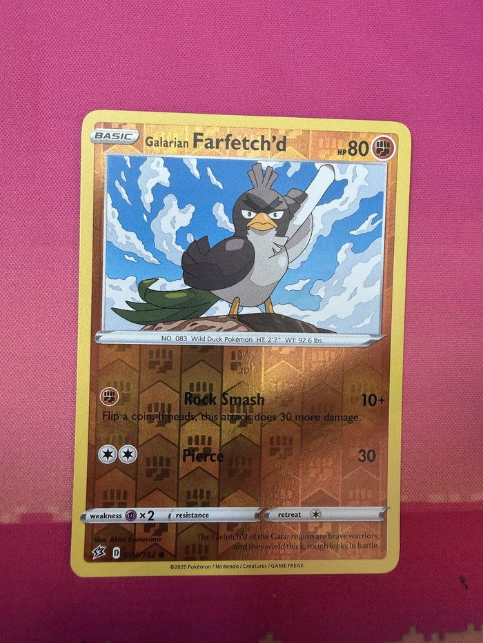 Pokemon Card Galarian Farfetch'd Reverse Holo Sword & Shield Base 094/192 NM