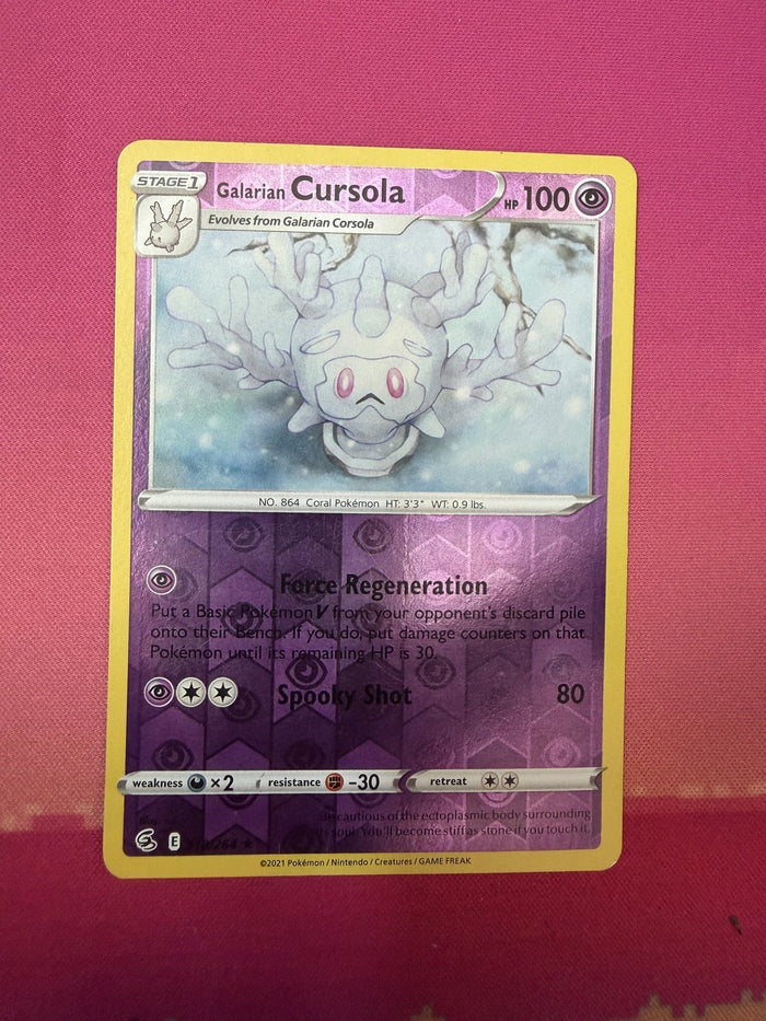 Pokemon Card Galarian Cursola Reverse Holo Rebel Clash 119/192 Near Mint