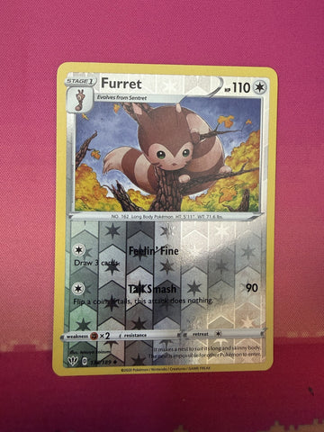 Pokemon Card Furret Reverse Holo Darkness Ablaze 138/189 Near Mint