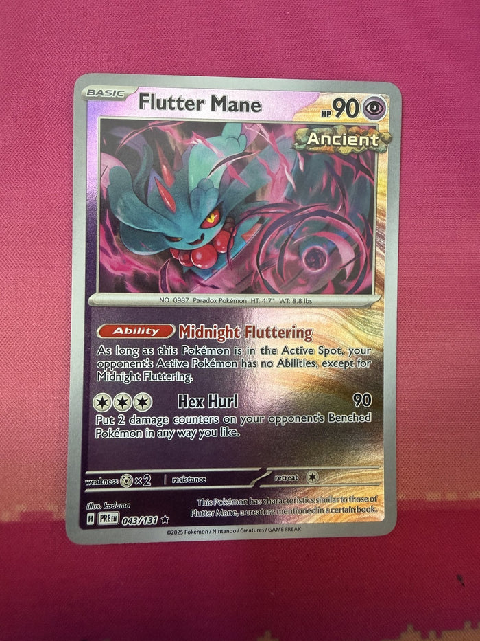 Pokemon Card Flutter Mane Reverse Holo Prismatic Evolutions 043/131 Near Mint