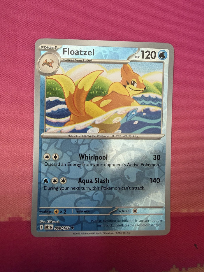 Pokemon Card Floatzel Reverse Holo Destined Rivals 058/182 Near Mint