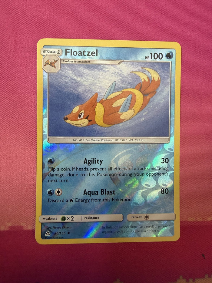 Pokemon Card Floatzel Reverse Holo Ultra Prism 036/156 Near Mint