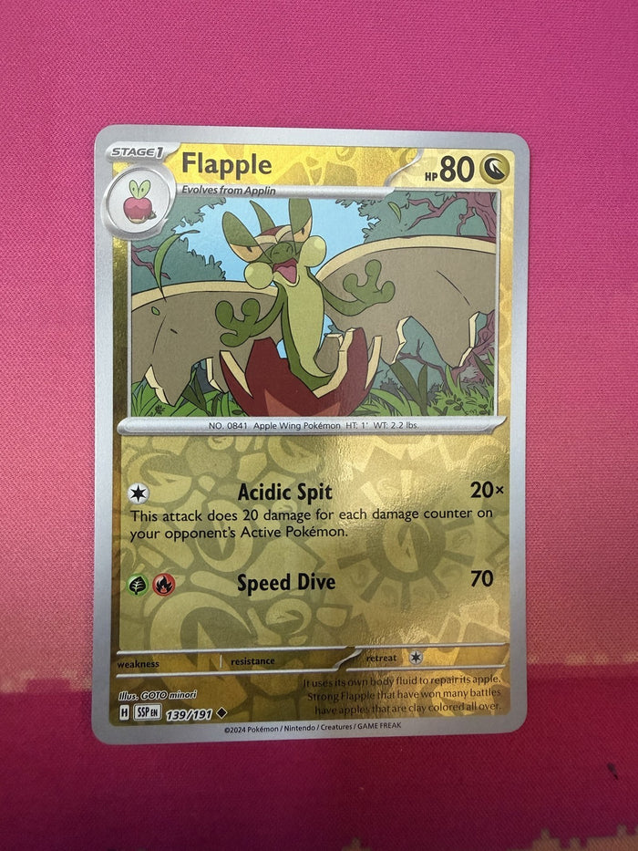 Pokemon Card Flapple Reverse Holo Surging Sparks 139/191 Near Mint