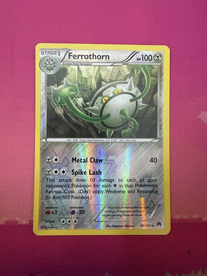 Pokemon Card Ferrothorn Reverse Holo XY BREAKpoint 080/122 Near Mint