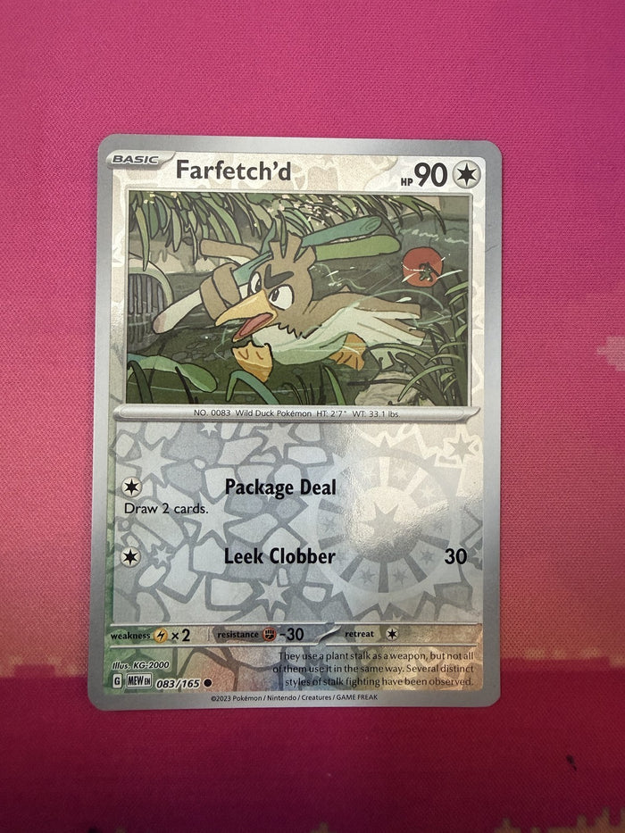 Pokemon Card Farfetch'd Reverse Holo Pokemon 151 083/165 Near Mint
