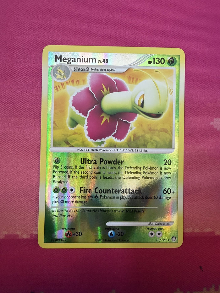 Pokemon Card Meganium Reverse Holo Mysterious Treasures Rare 013/123 Near Mint