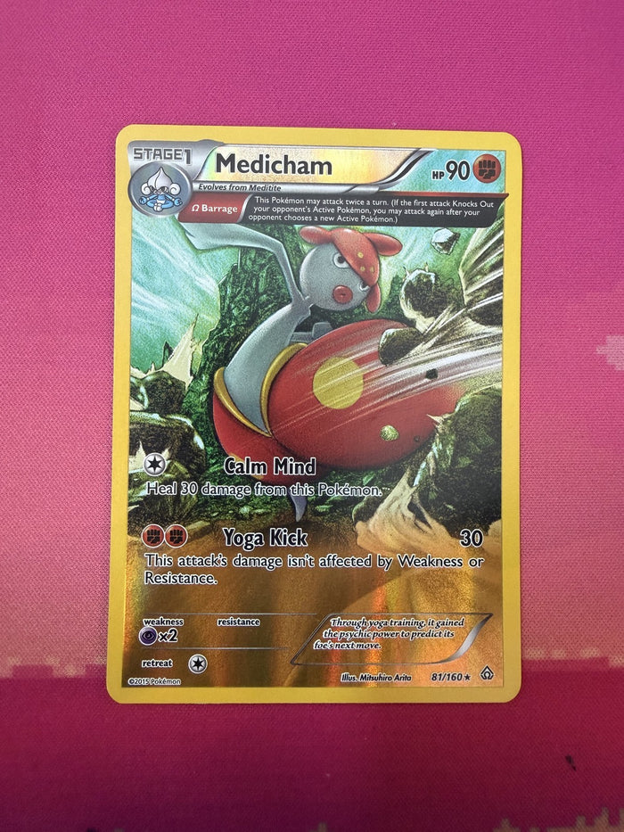 Pokemon Card Medicham Reverse Holo XY Primal Clash 081/160 Near Mint
