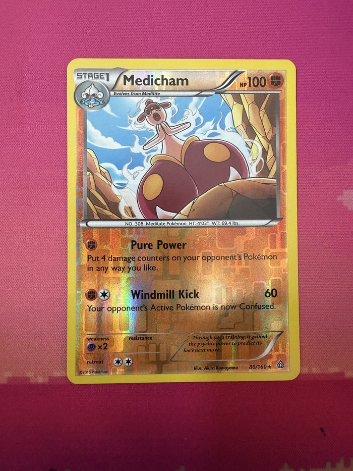 Pokemon Card Medicham Reverse Holo XY Primal Clash 080/160 Near Mint
