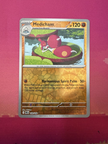 Pokemon Card Medicham Reverse Holo Destined Rivals 100/182 Near Mint