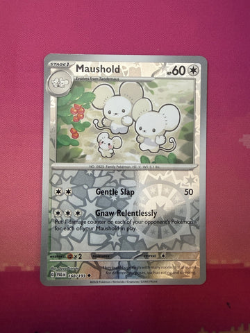 Pokemon Card Maushold Reverse Holo Paldea Evolved 168/193 Near Mint