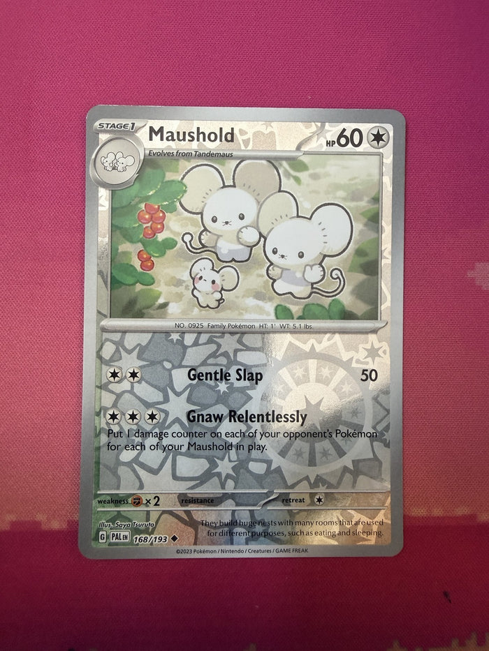 Pokemon Card Maushold Reverse Holo Paldea Evolved 168/193 Near Mint