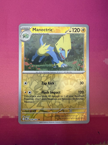 Pokemon Card Manectric Destined Rivals Reverse Holo 076/182 Near Mint