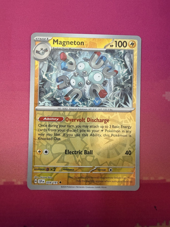 Pokemon Card Magneton Reverse Holo Surging Sparks 059/191 Near Mint