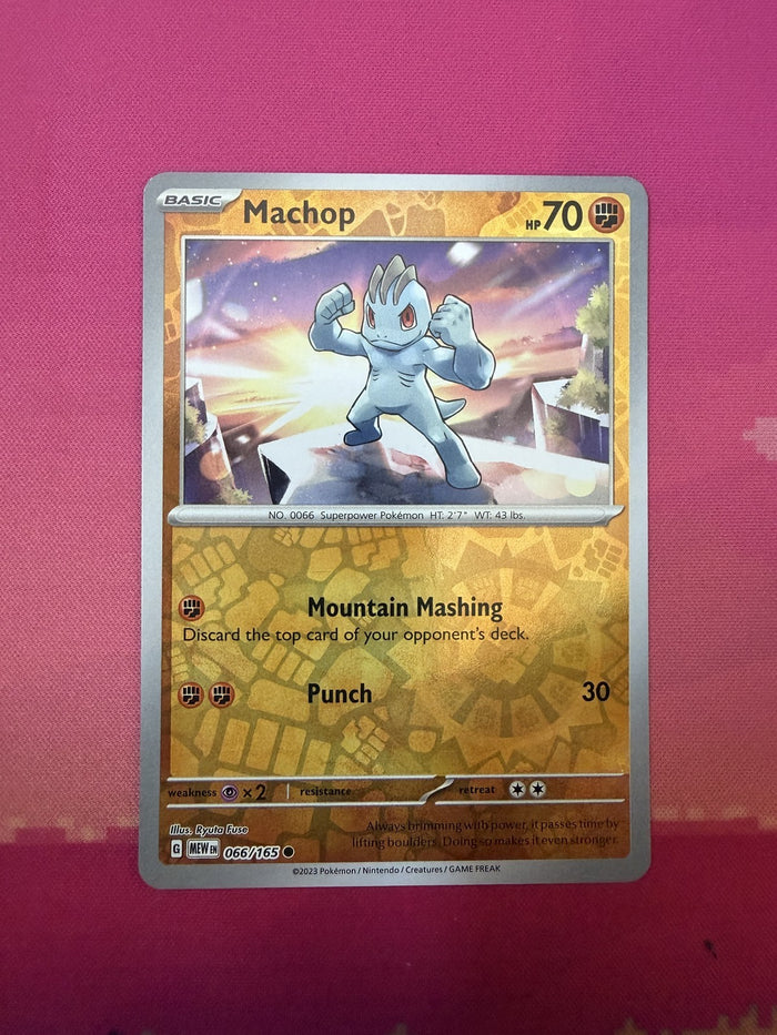 Pokemon Card Machop Reverse Holo Pokemon 151 066/165 Near Mint