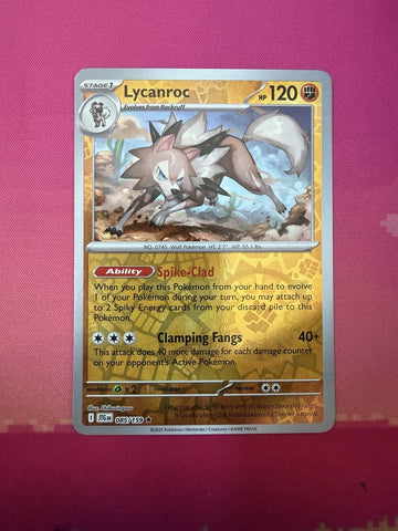 Pokemon Card Lycanroc Reverse Holo Journey Together 085/159 Near Mint