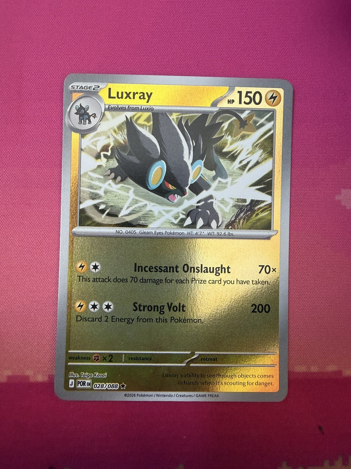 Pokemon Card Luxray Perfect Order Reverse Holo Rare 028/088 Near Mint