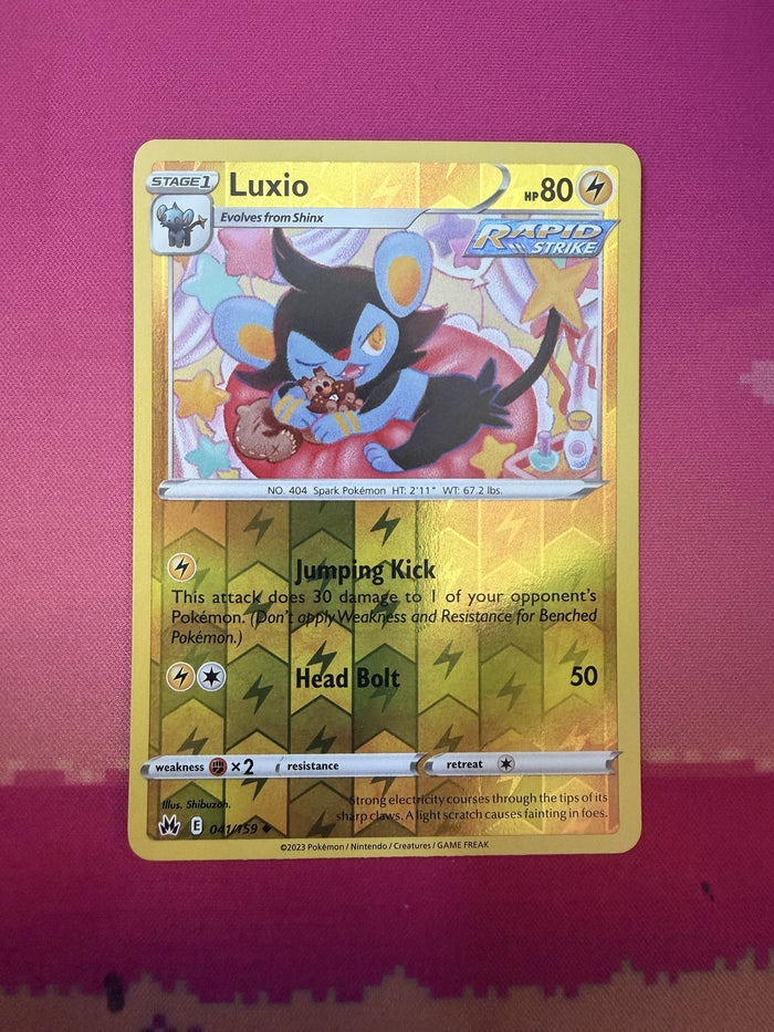 Pokemon Card Luxio Reverse Holo Crown Zenith 041/159 Near Mint