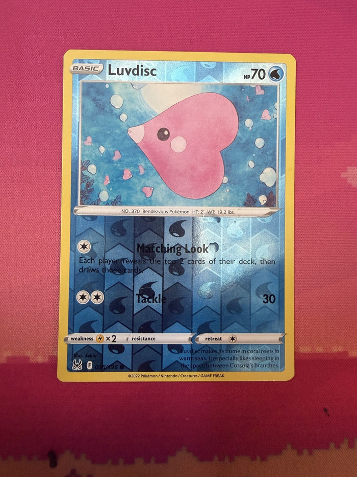 Pokemon Card Luvdisc Reverse Holo Lost Origin 038/196 Near Mint
