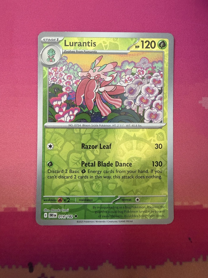 Pokemon Card Lurantis Reverse Holo Destined Rivals 014/182 Near Mint
