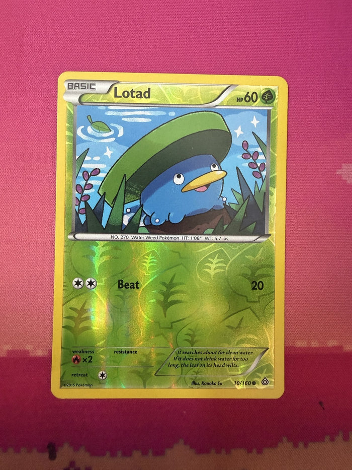 Pokemon Card Lotad Reverse Holo Primal Clash 10/160 Near Mint