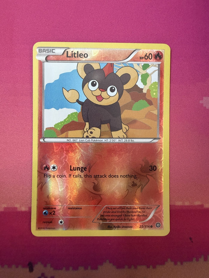 Pokemon Card Litleo Reverse Holo Steam Siege 22/114 Near Mint