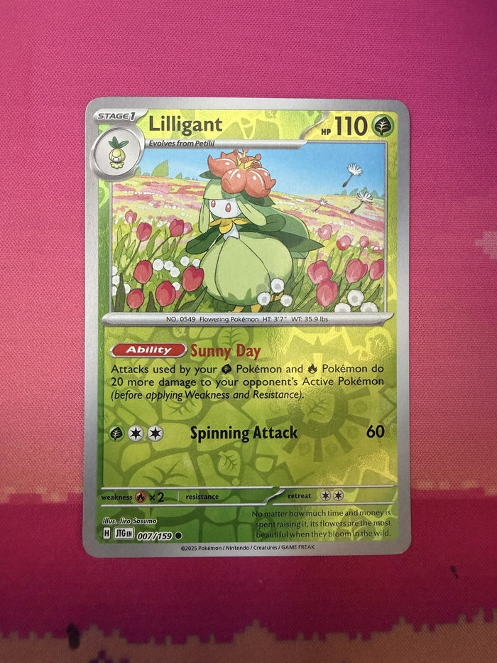 Pokemon Card Lilligant Reverse Holo Journey Together 007/159 Near Mint